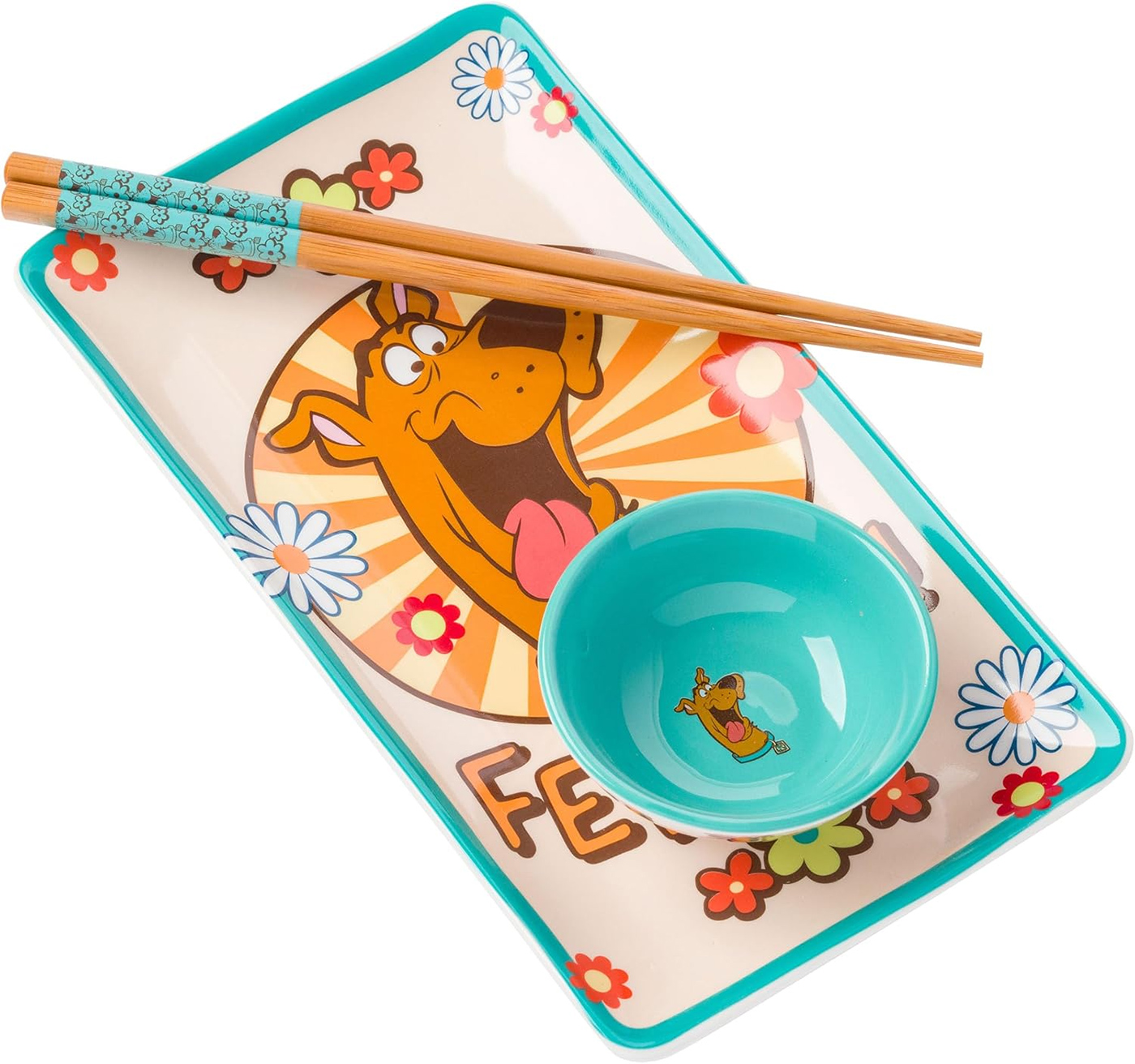 Set de Sushi Scooby Doo “Feed Me” (Alimente-me) com Pratos e Hashis
