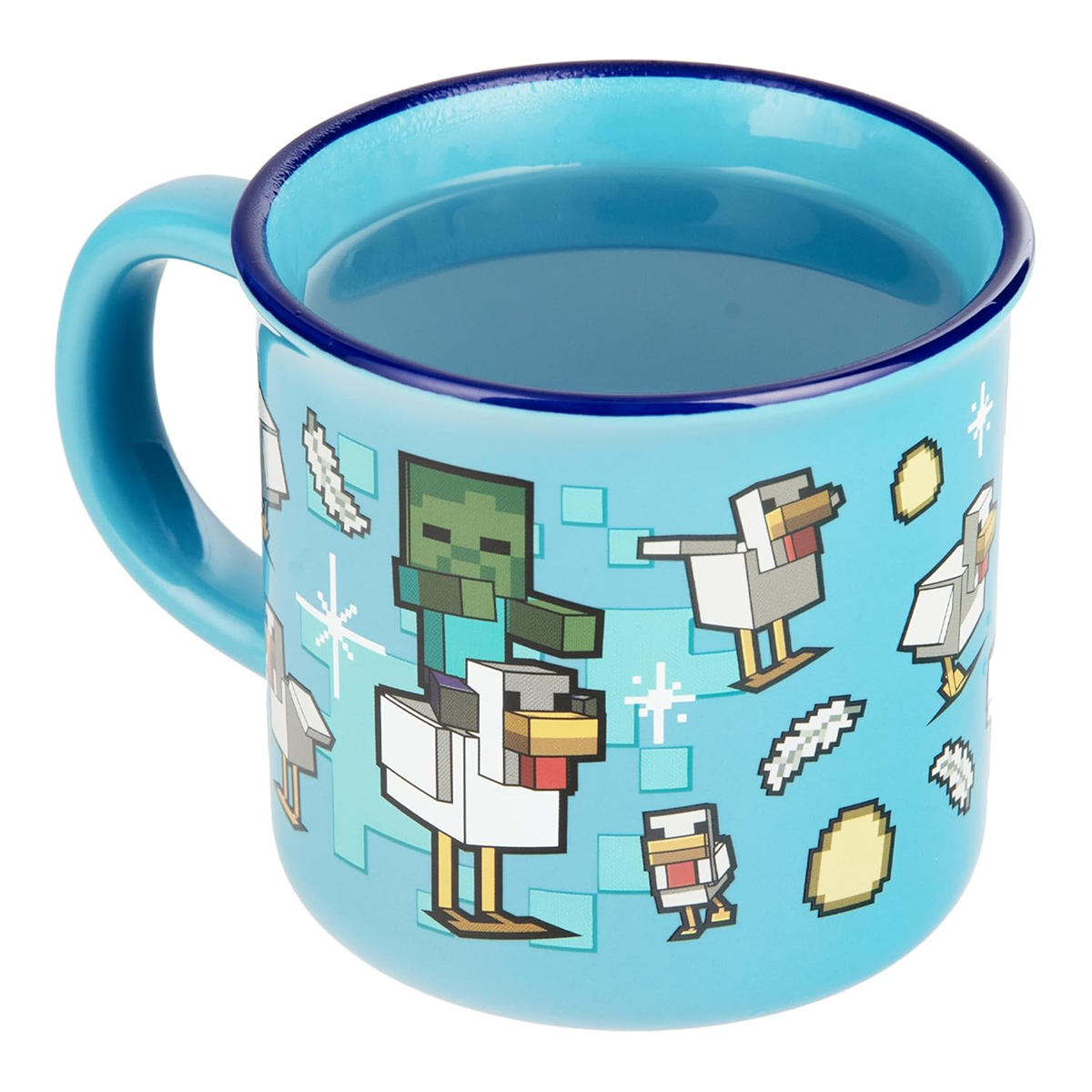 Caneca Termossensível Minecraft “Chicken Jockey” com Bebê Zumbi e Galinha