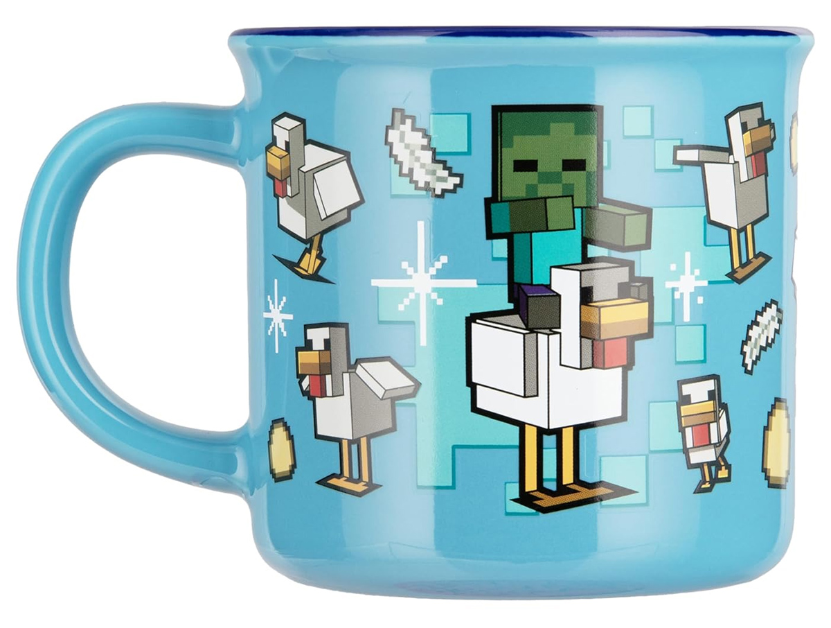 Caneca Termossensível Minecraft “Chicken Jockey” com Bebê Zumbi e Galinha