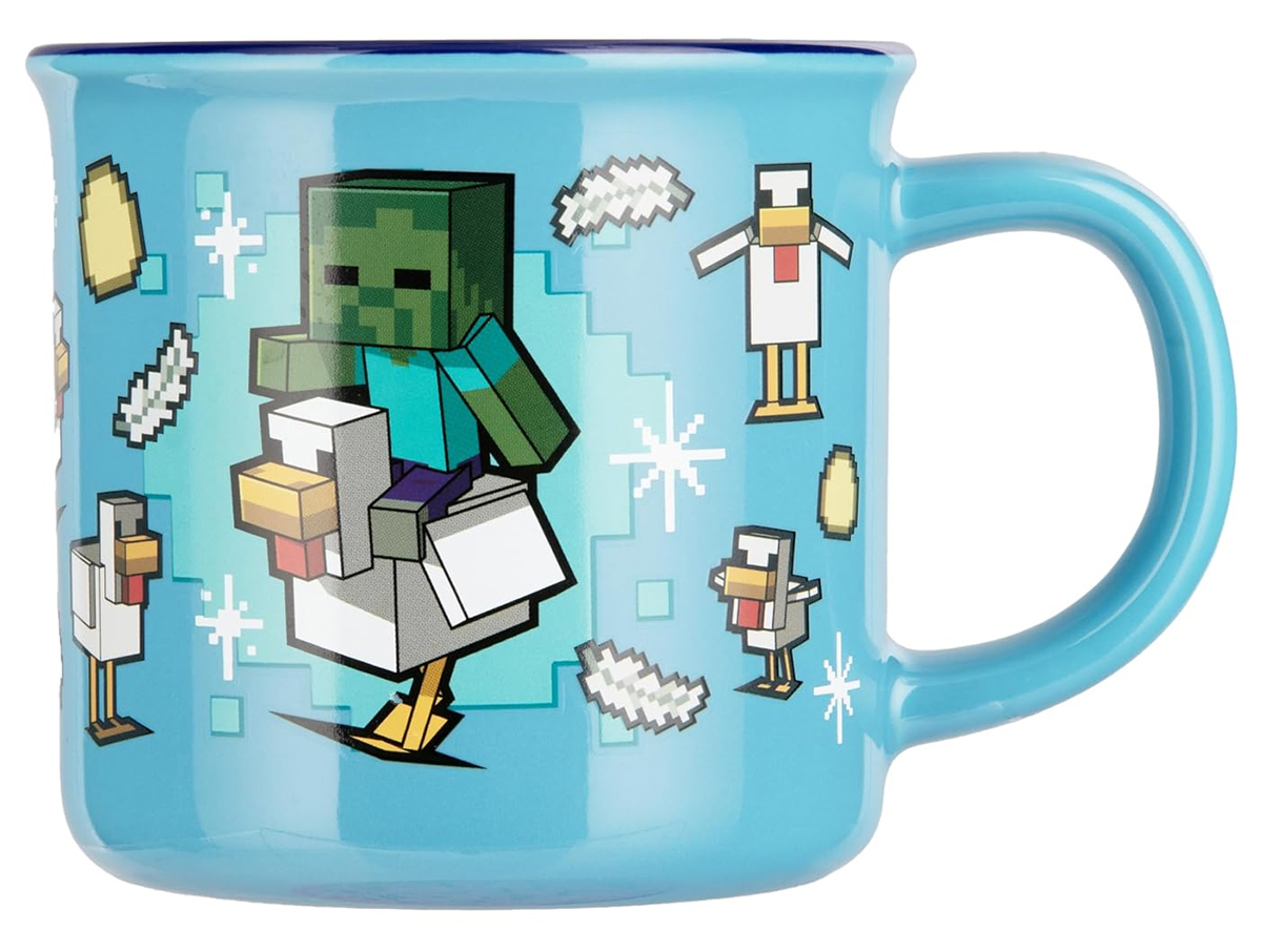 Caneca Termossensível Minecraft “Chicken Jockey” com Bebê Zumbi e Galinha