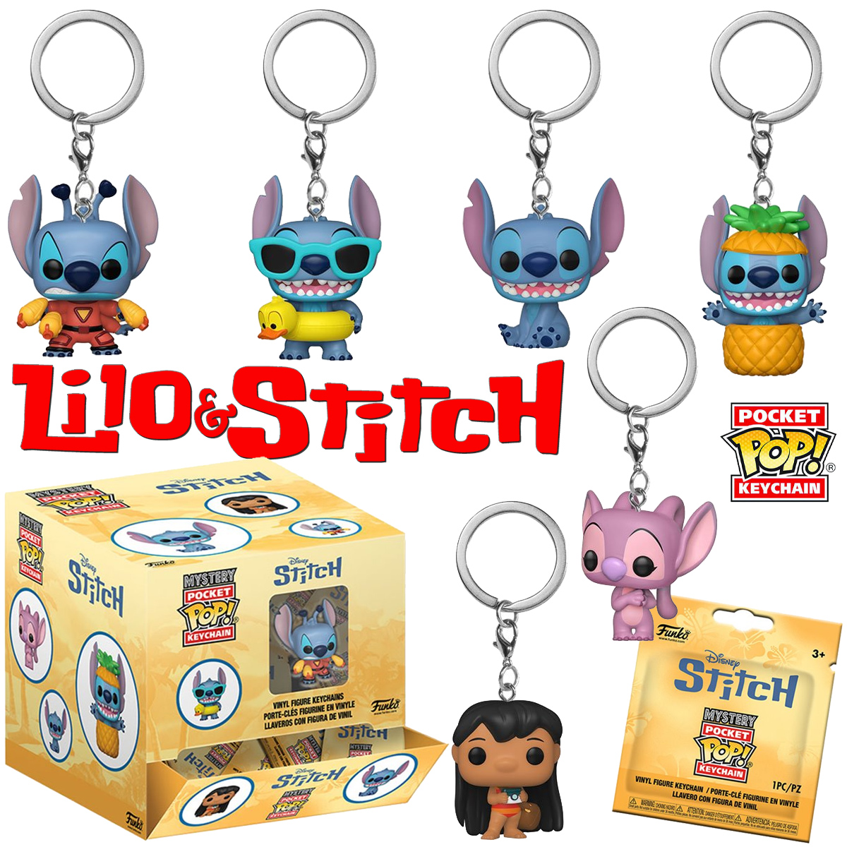 Chaveiros Lilo & Stitch Mystery Pocket Pop! (Funko)
