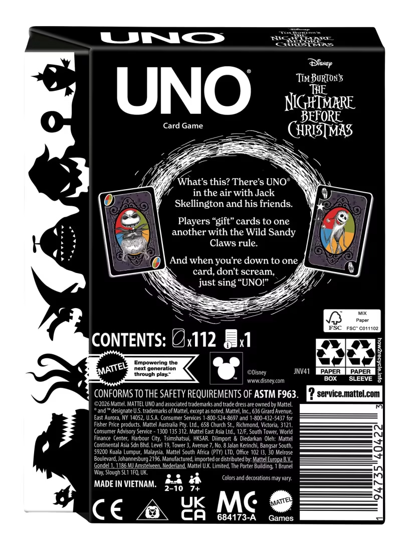 Jogo de Cartas O Estranho Mundo de Jack UNO Fandom