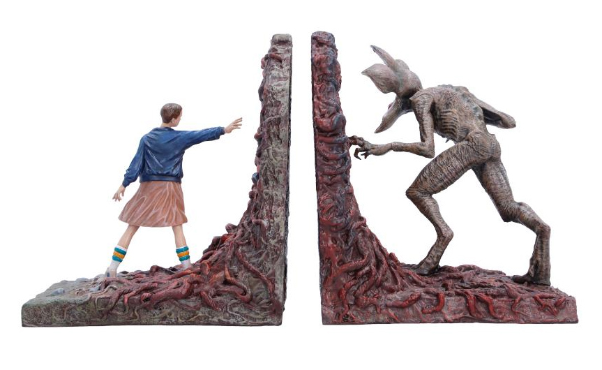 Apoios de Livros Stranger Things com Eleven Confrontando um Demogorgon