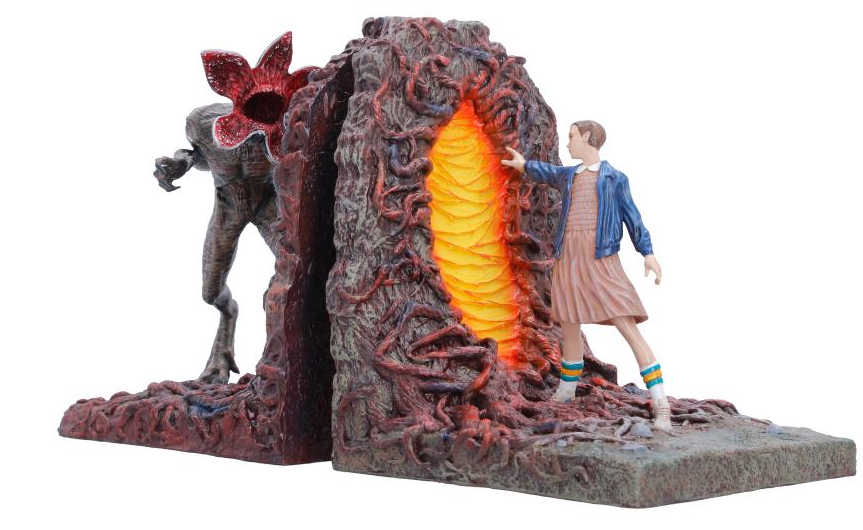 Apoios de Livros Stranger Things com Eleven Confrontando um Demogorgon