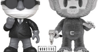 Bonecos Thrilljoy PIX! Homem Invisível e Lobisomem (Monstros da Universal)