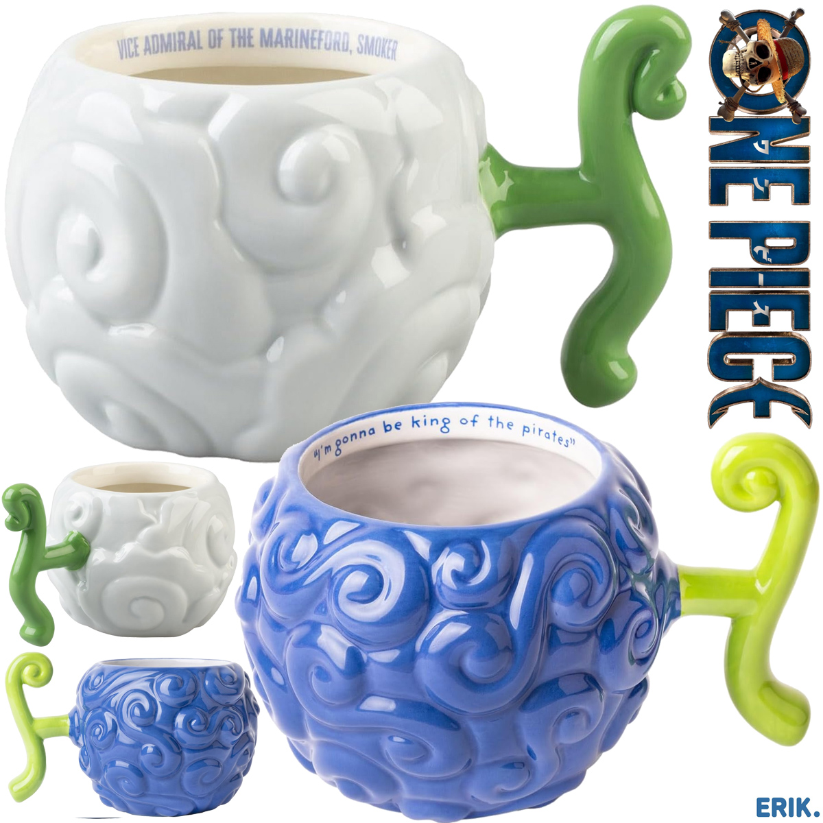 Canecas 3D Frutas do Diabo de One Piece
