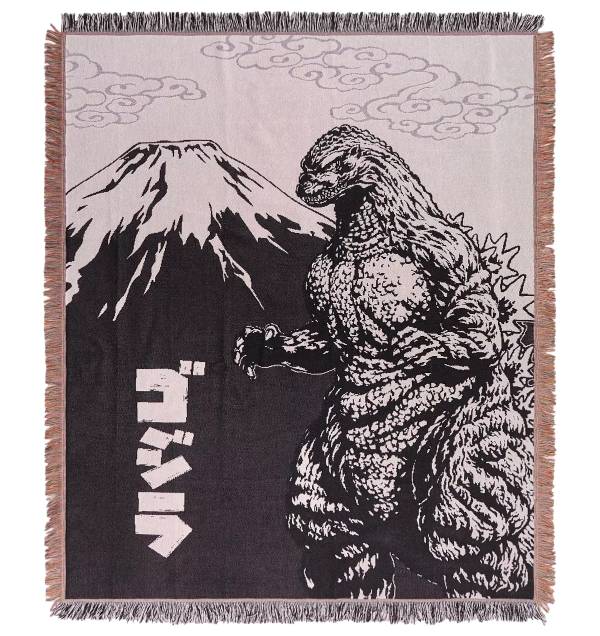 Cobertor Godzilla e Monte Fuji em Estilo Tapeçaria