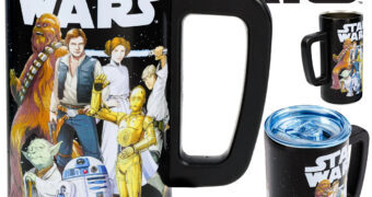 Caneca de Aço com os Heróis da Trilogia Original de Star Wars