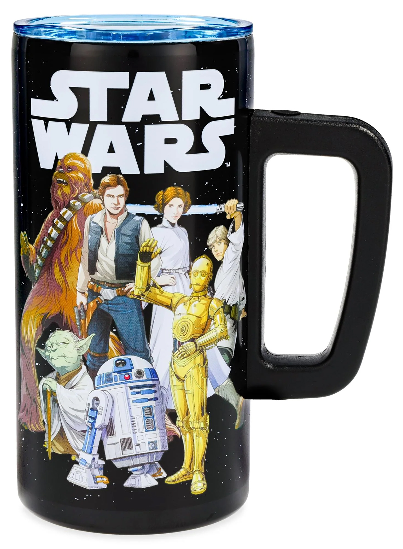 Caneca de Aço com o Heróis da Trilogia Original de Star Wars