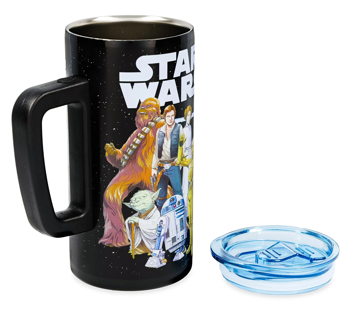 Caneca de Aço com o Heróis da Trilogia Original de Star Wars