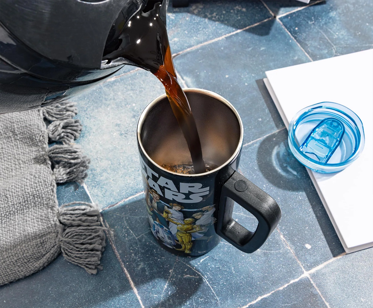 Caneca de Aço com o Heróis da Trilogia Original de Star Wars