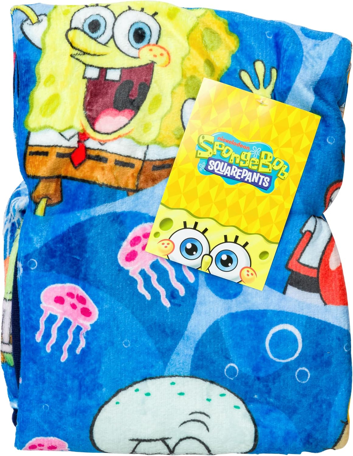 Cobertor de Lance Bob Esponja Calça Quadrada e os Moradores da Fenda do Biquíni