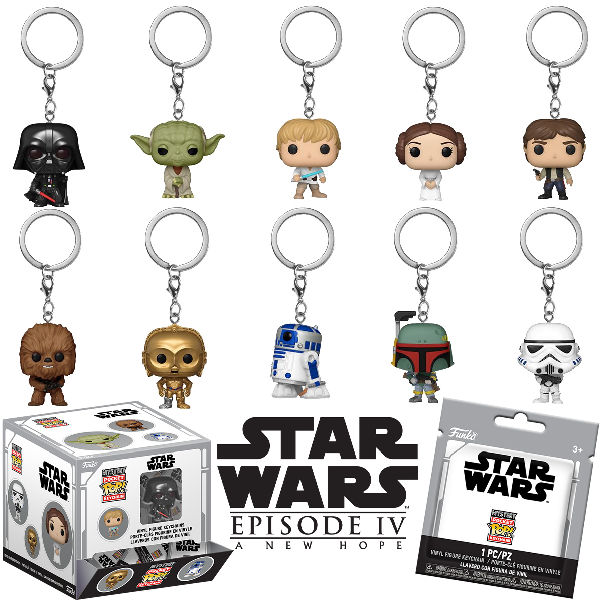 Chaveiros Star Wars Episódio IV: Uma Nova Esperança Mystery Pocket Pop!
