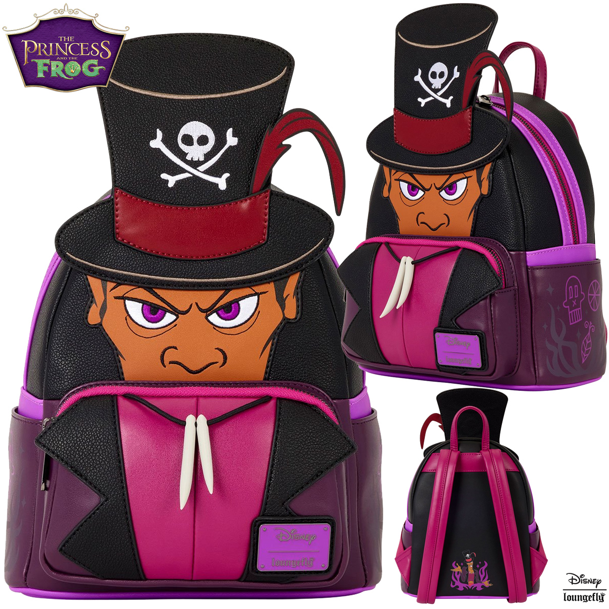 Mini-Mochila Vilão Disney: Dr. Facilier de A Princesa e o Sapo