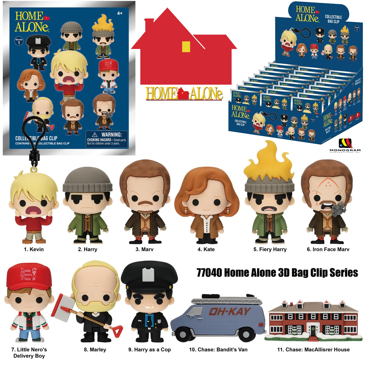 Chaveiros Esqueceram de Mim (Home Alone) 3D Foam Bag Clips