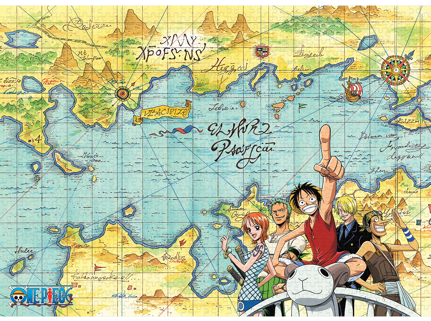 Quebra-Cabeça One Piece “Navegando no Going Merry” com 1.000 peças