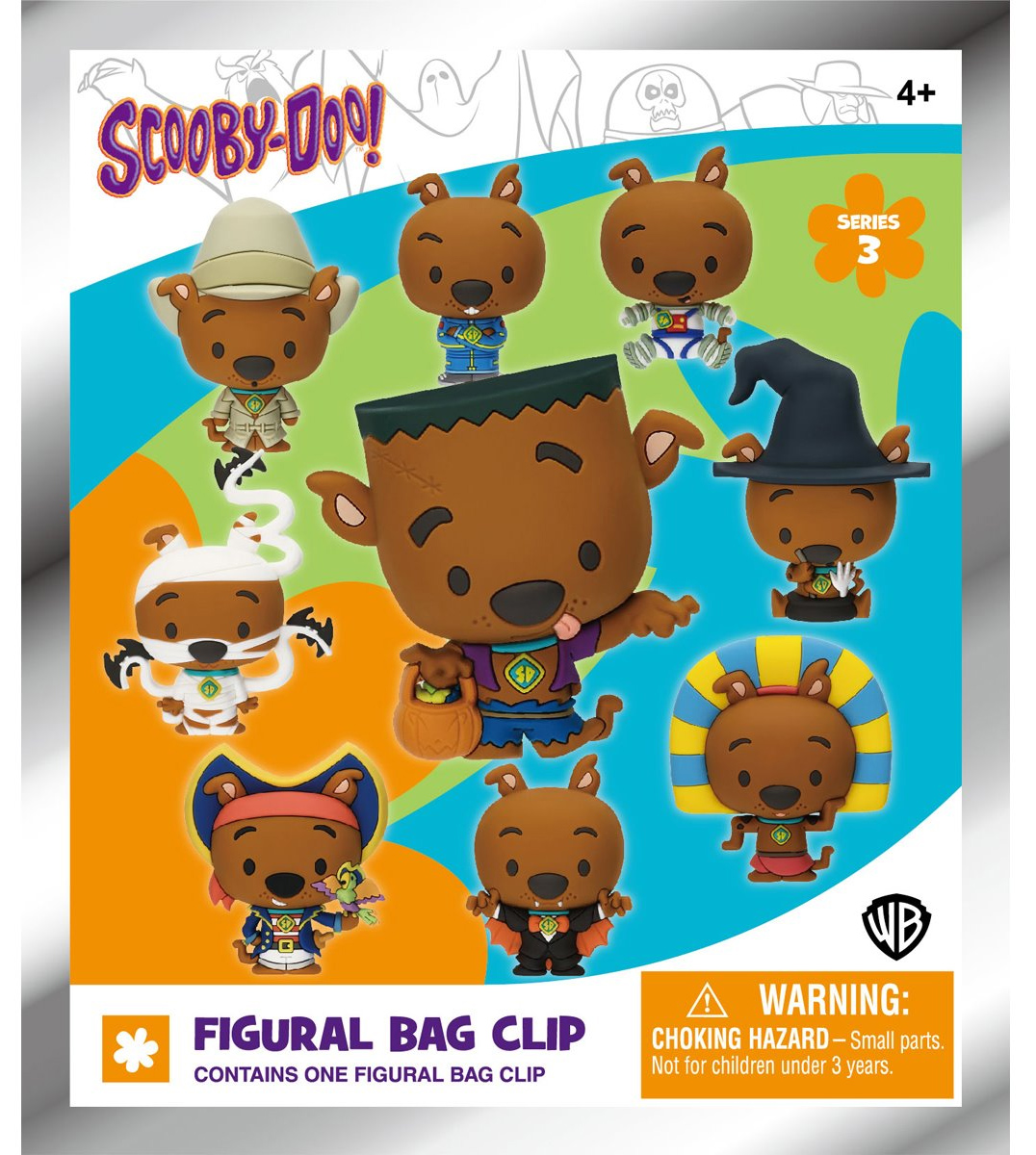 Chaveiros Scooby-Doo com Fantasias de Halloween 3D Figural Bag Clips
