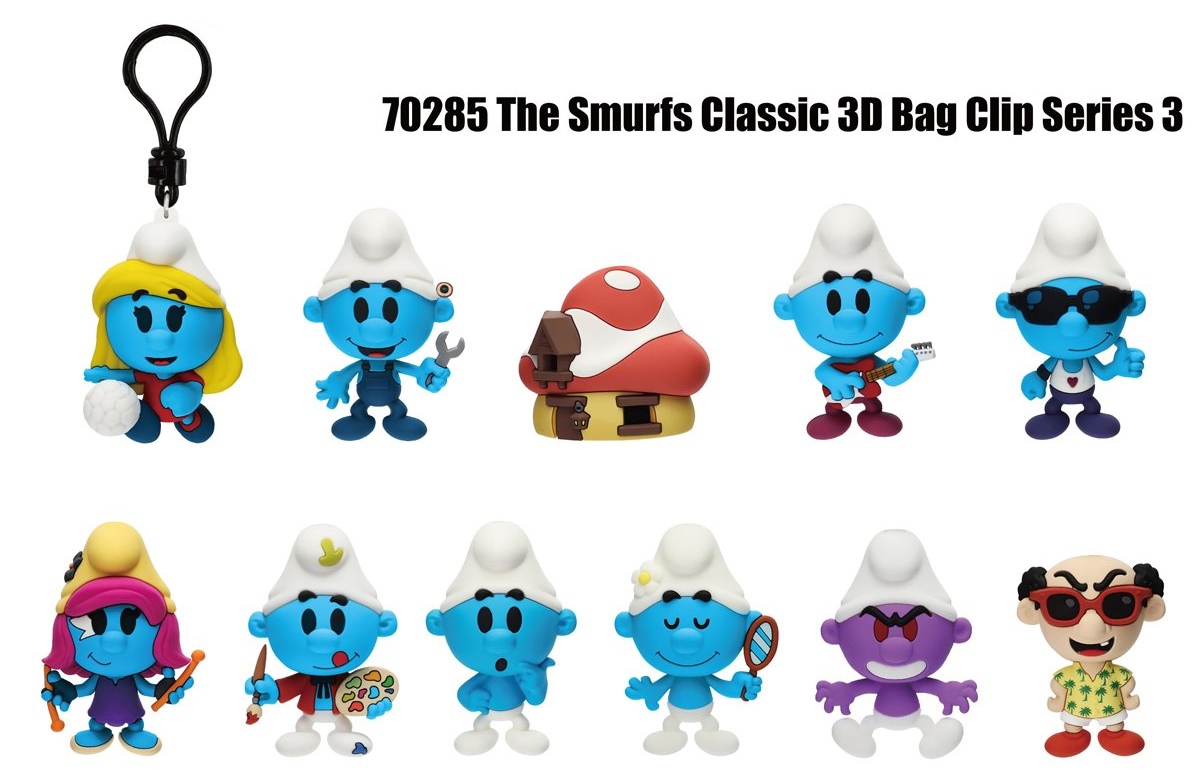 Chaveiros Os Smurfs (Les Schtroumpfs) 3D Figural Bag Clips