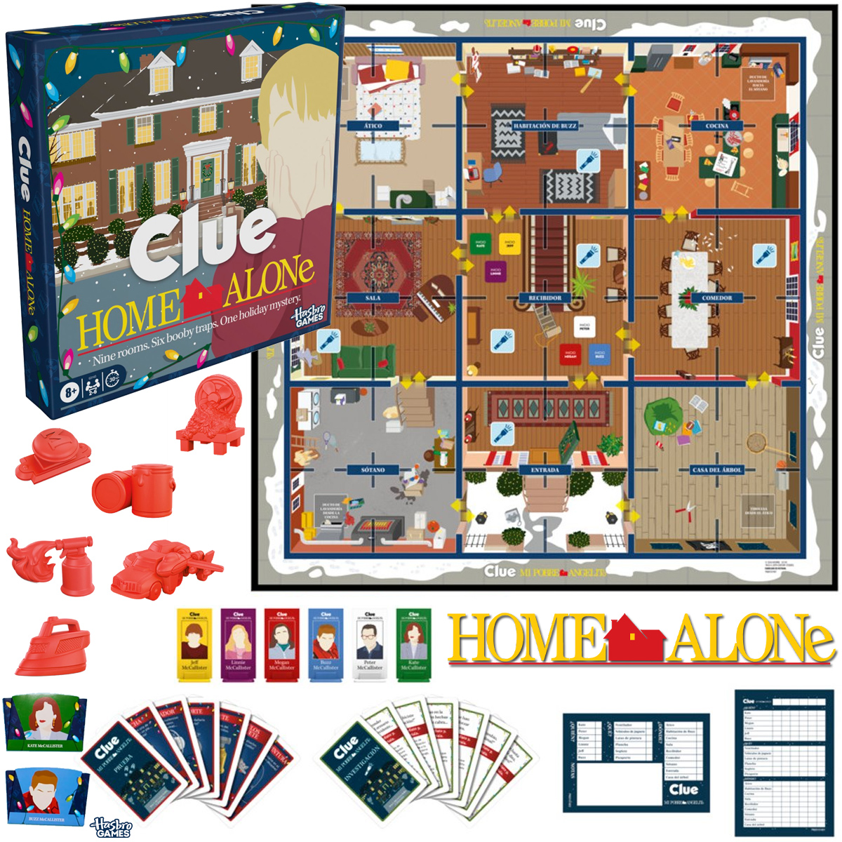 Jogo de Tabuleiro Detetive (Clue) Esqueceram de Mim (Home Alone)