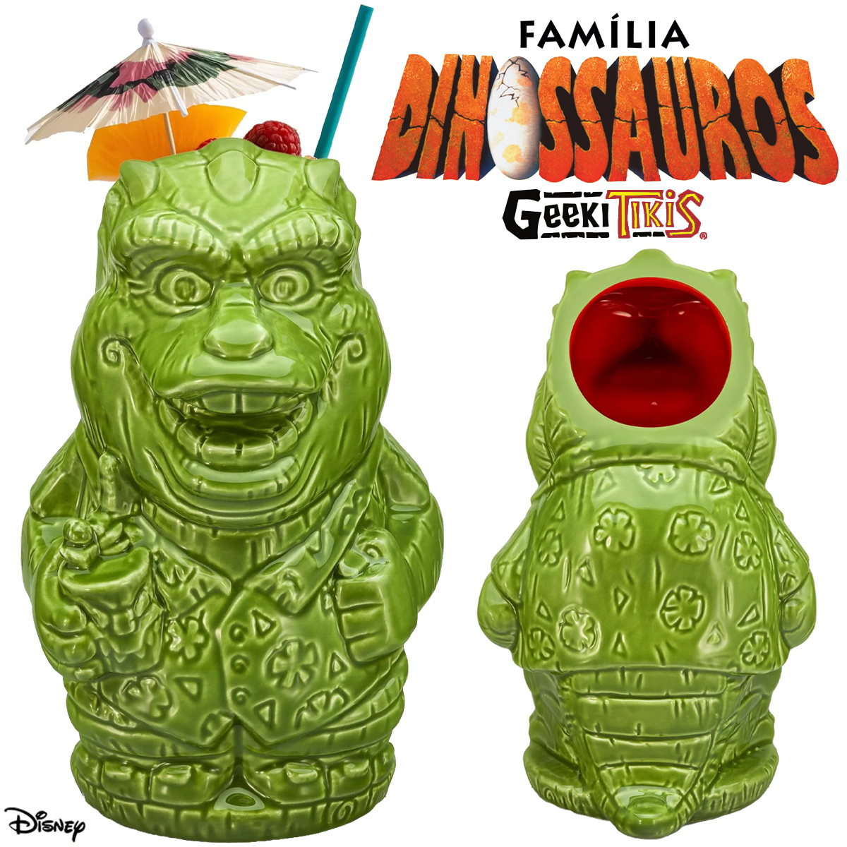 Caneca Geeki Tikis Dino da Silva Sauro da Família Dinossauros