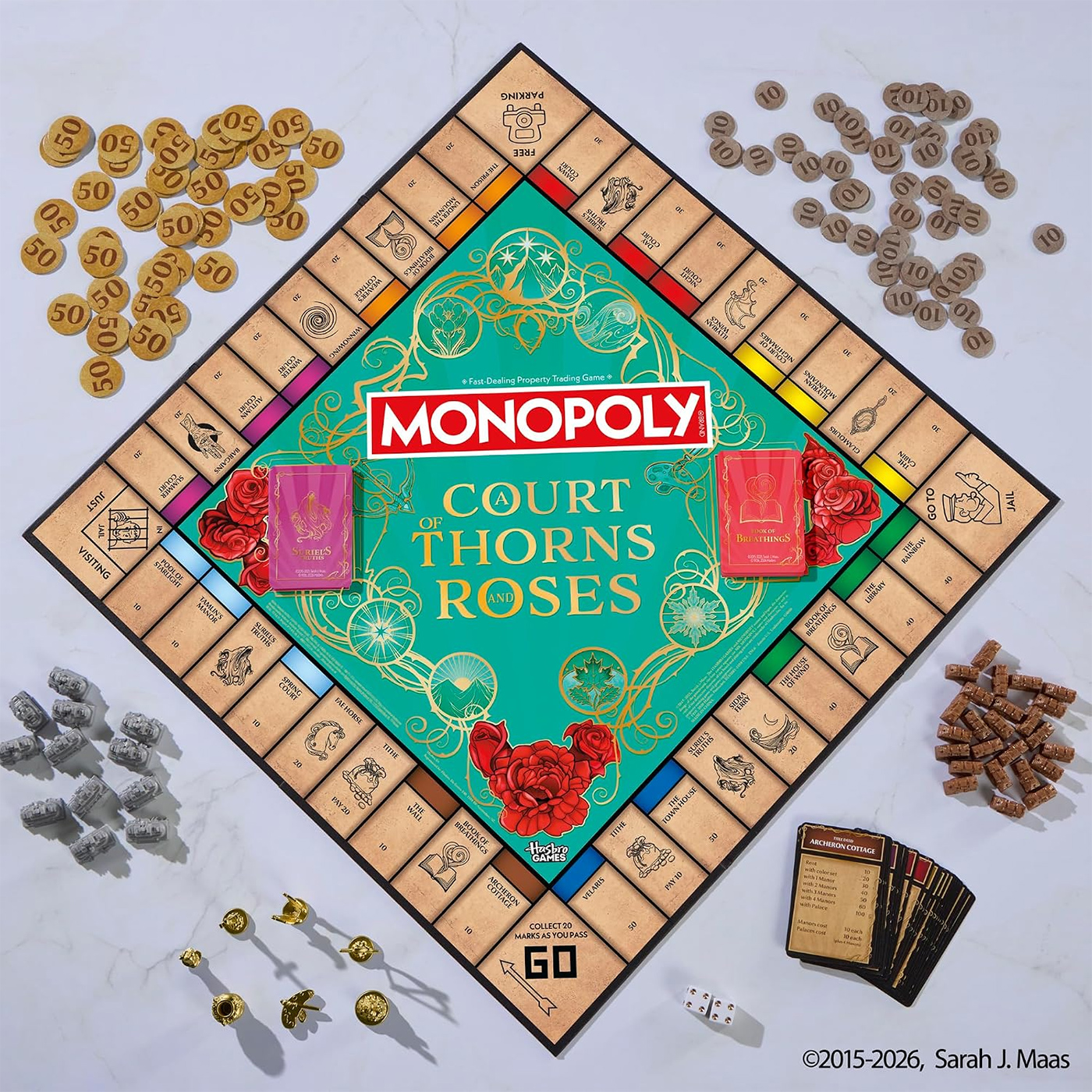 Jogo Monopoly do Livro Corte de Espinhos e Rosas de Sarah J. Maas