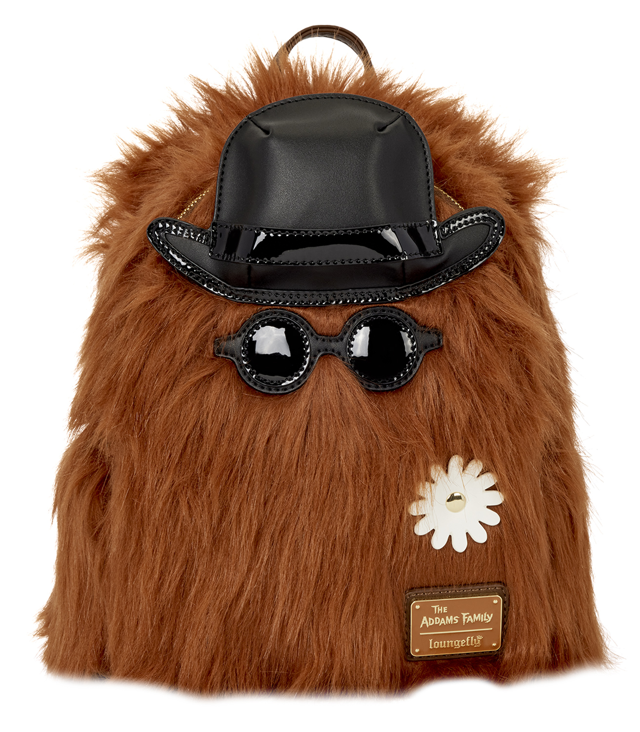 Mini-Mochila Peluda do Primo Coisa da Família Addams