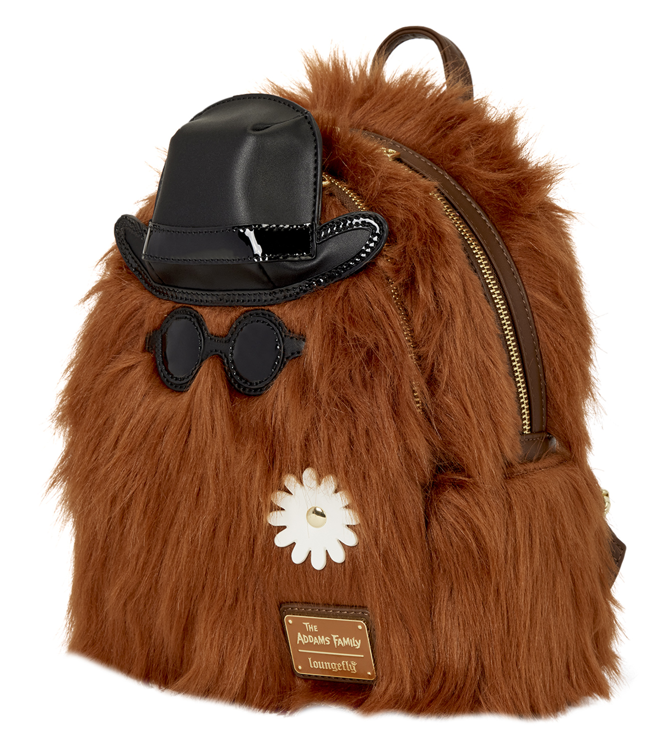 Mini-Mochila Peluda do Primo Coisa da Família Addams