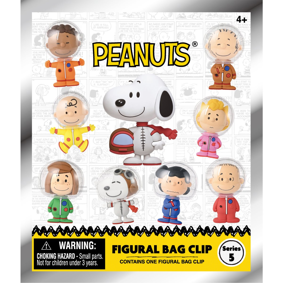 Chaveiros Peanuts Astronautas 3D Foam Bag Clips (Blind Bag)