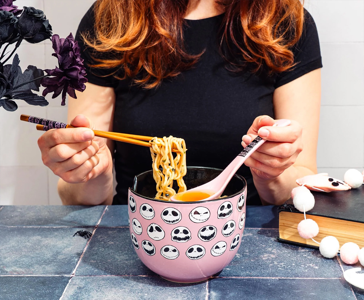 Tigela Ramen O Estranho Mundo de Jack com Colher e Hashis