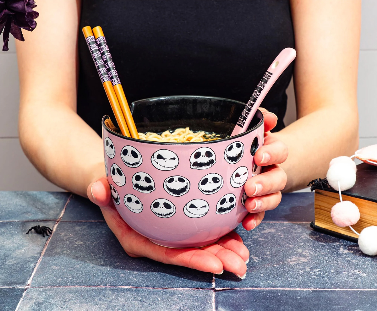 Tigela Ramen O Estranho Mundo de Jack com Colher e Hashis