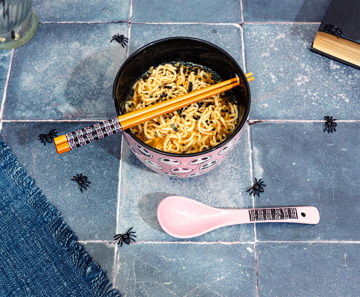 Tigela Ramen O Estranho Mundo de Jack com Colher e Hashis