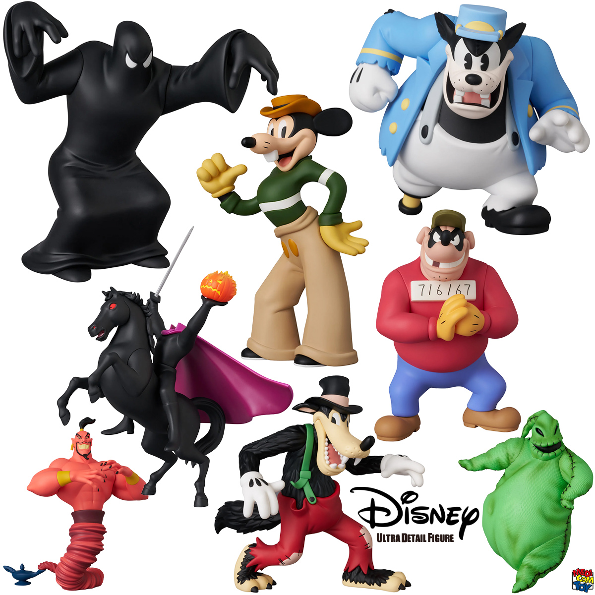 Bonecos Disney Vilões UDF Série 11: Bafo de Onça, Lobo Mau, Mancha Negra, Irmão Metralha e Outros (Medicom Japão)