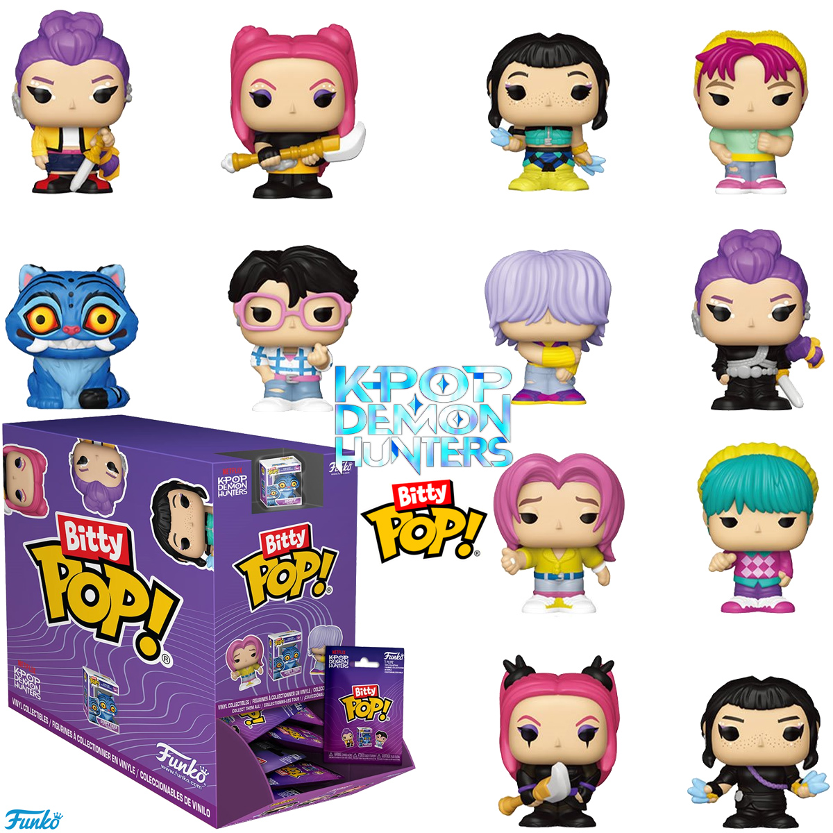Micro-Figuras Guerreiras do K-Pop Bitty Pop! com 2,3 cm de Altura (Blind Bag)