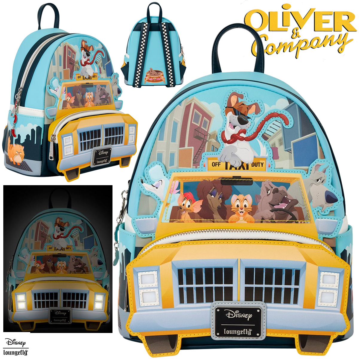Mini-Mochila Disney do Filme Oliver e Seus Companheiros de 1988