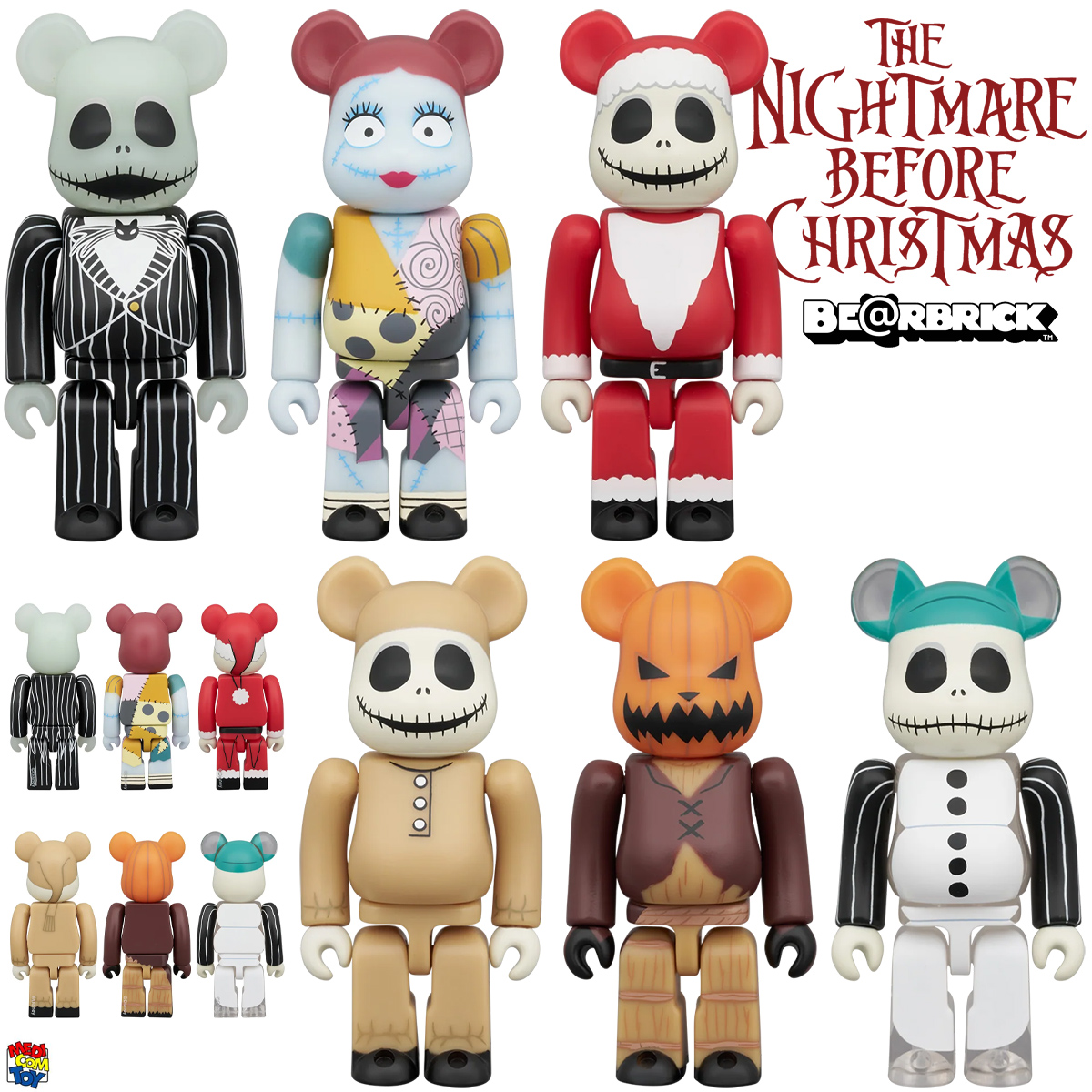 Bonecos Be@rbricks Chase O Estranho Mundo de Jack (Blind Box)