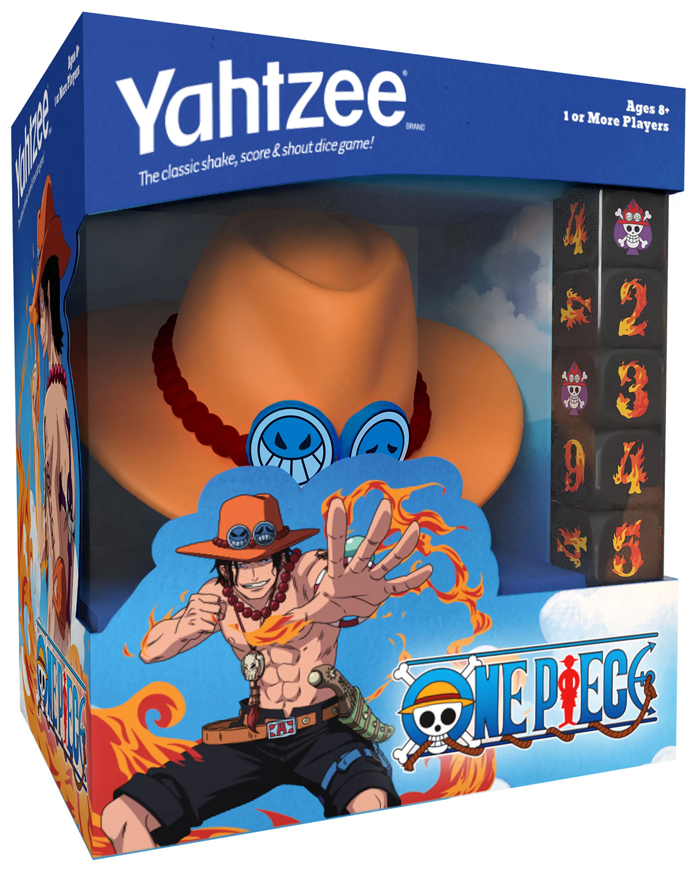 Jogo Yahtzee Ace, o Punho de Fogo do Anime One Piece