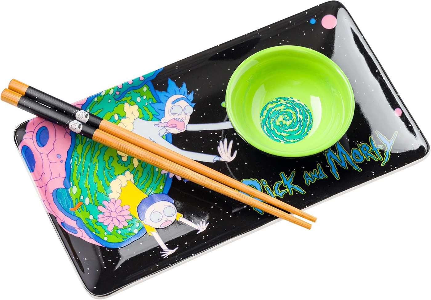 Conjunto de Sushi Rick and Morty com Portal Interdimensional