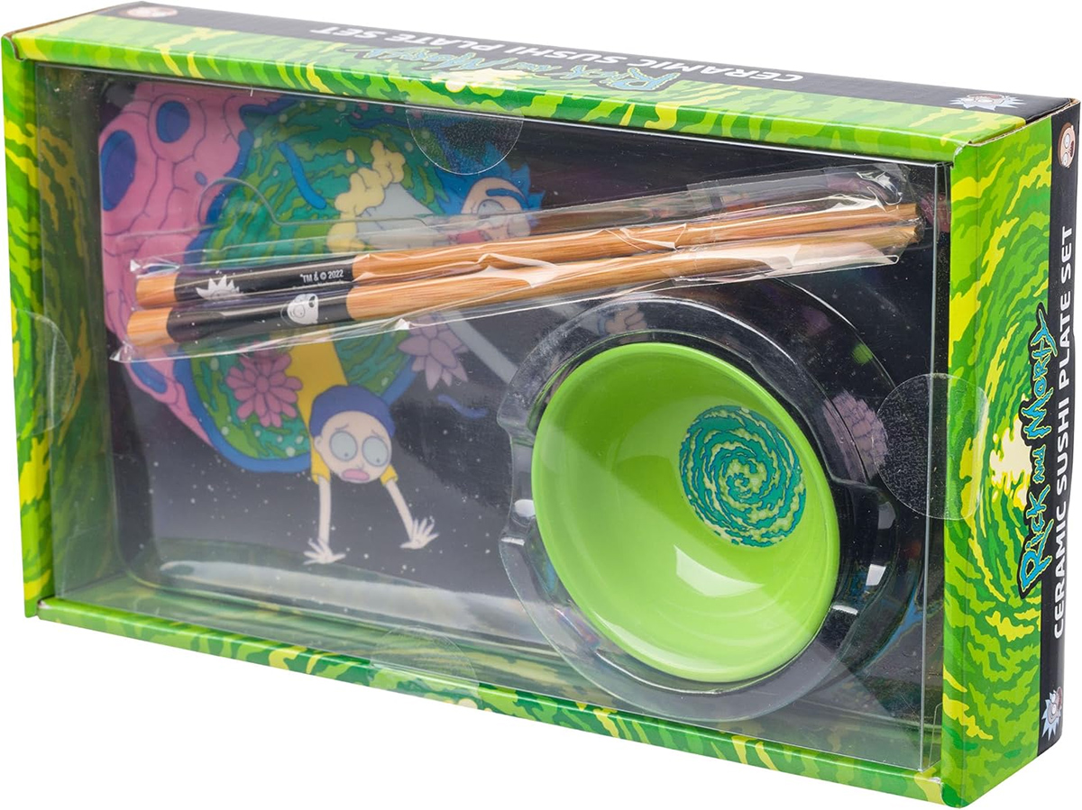 Conjunto de Sushi Rick and Morty com Portal Interdimensional