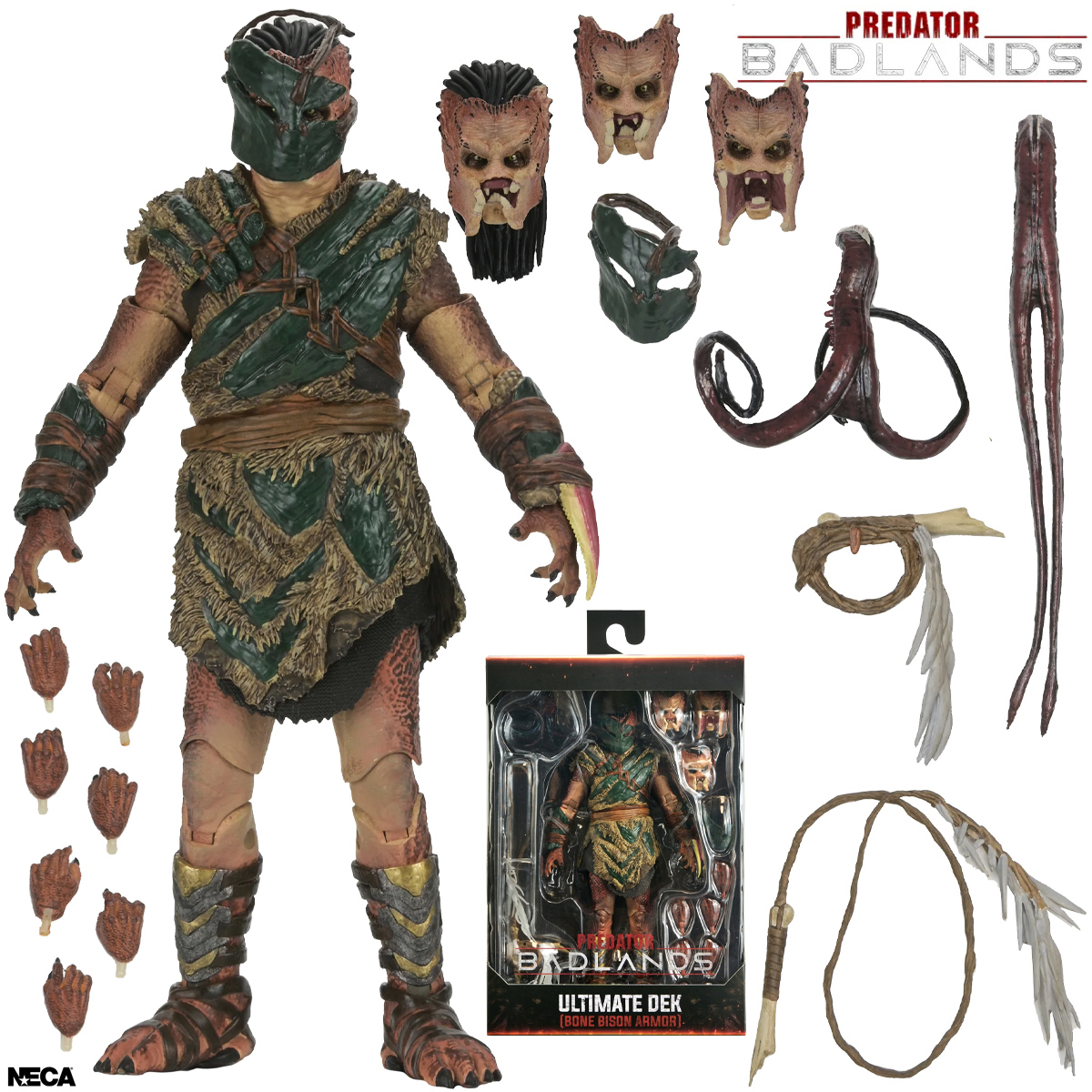 Action Figure Ultimate Dek (Armadura Osso de Bisão) de Predador: Terras Selvagens