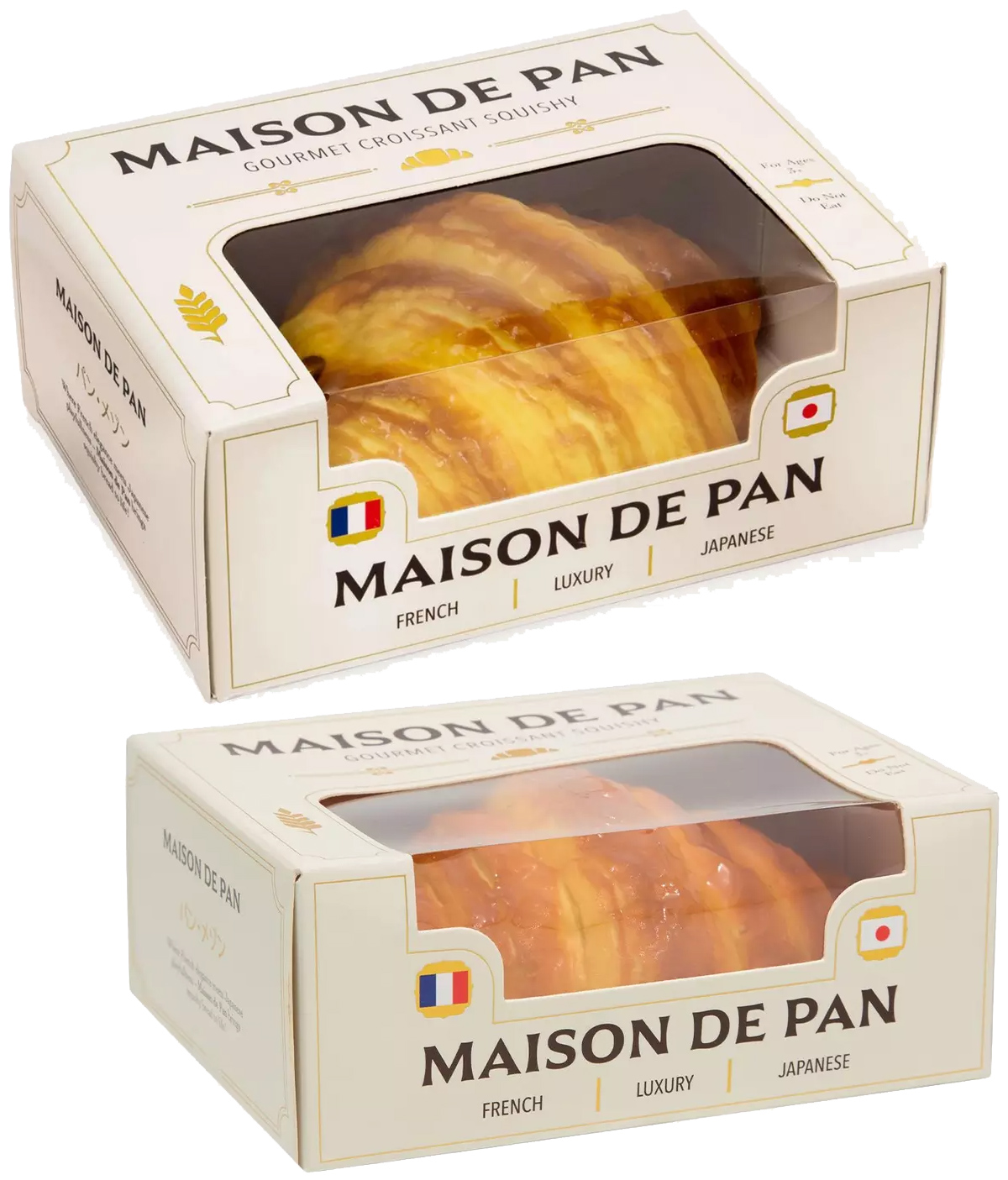 Brinquedos Anti-Stress da Maison De Pan: Croissant, Baguete e Pão Havaiano