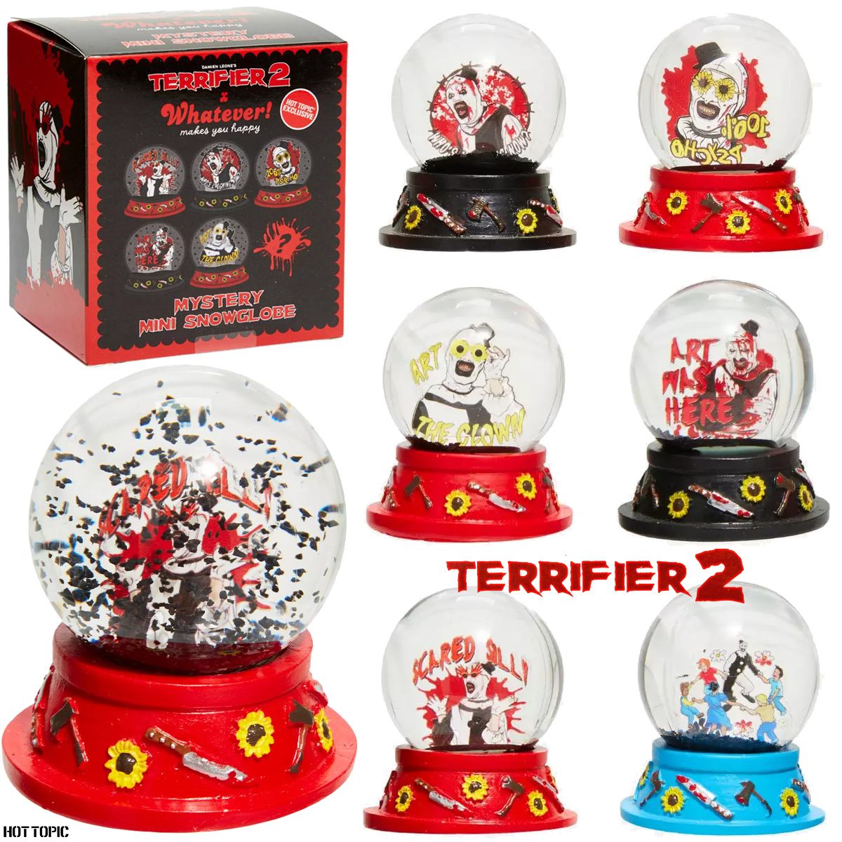 Mini Globos de Neve Palhaço Art do Filme Terrifier 2 (Blind Box)