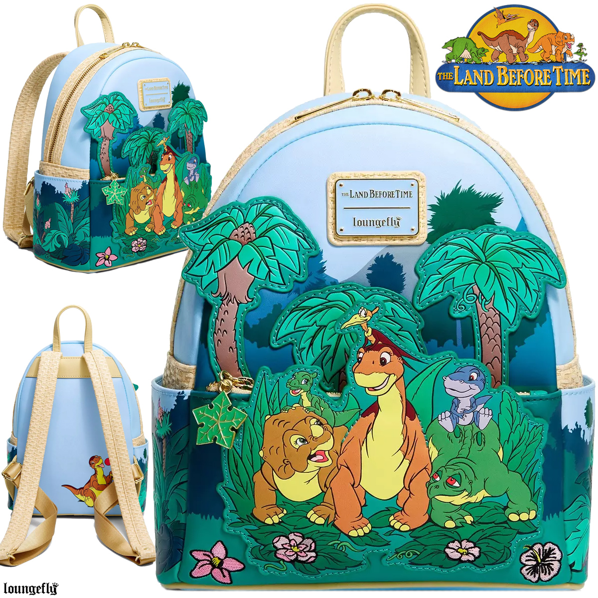 Mini-Mochila Dinossauros do Filme Em Busca do Vale Encantado (The Land Before Time)