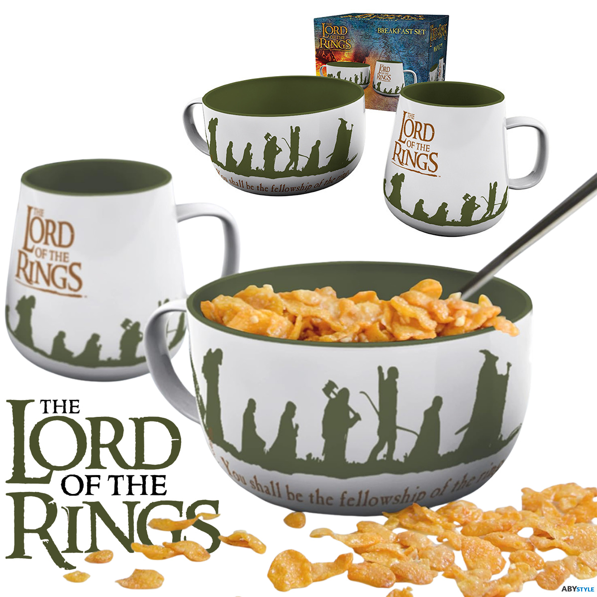Conjunto de Café da Manhã O Senhor dos Anéis com a Sociedade do Anel