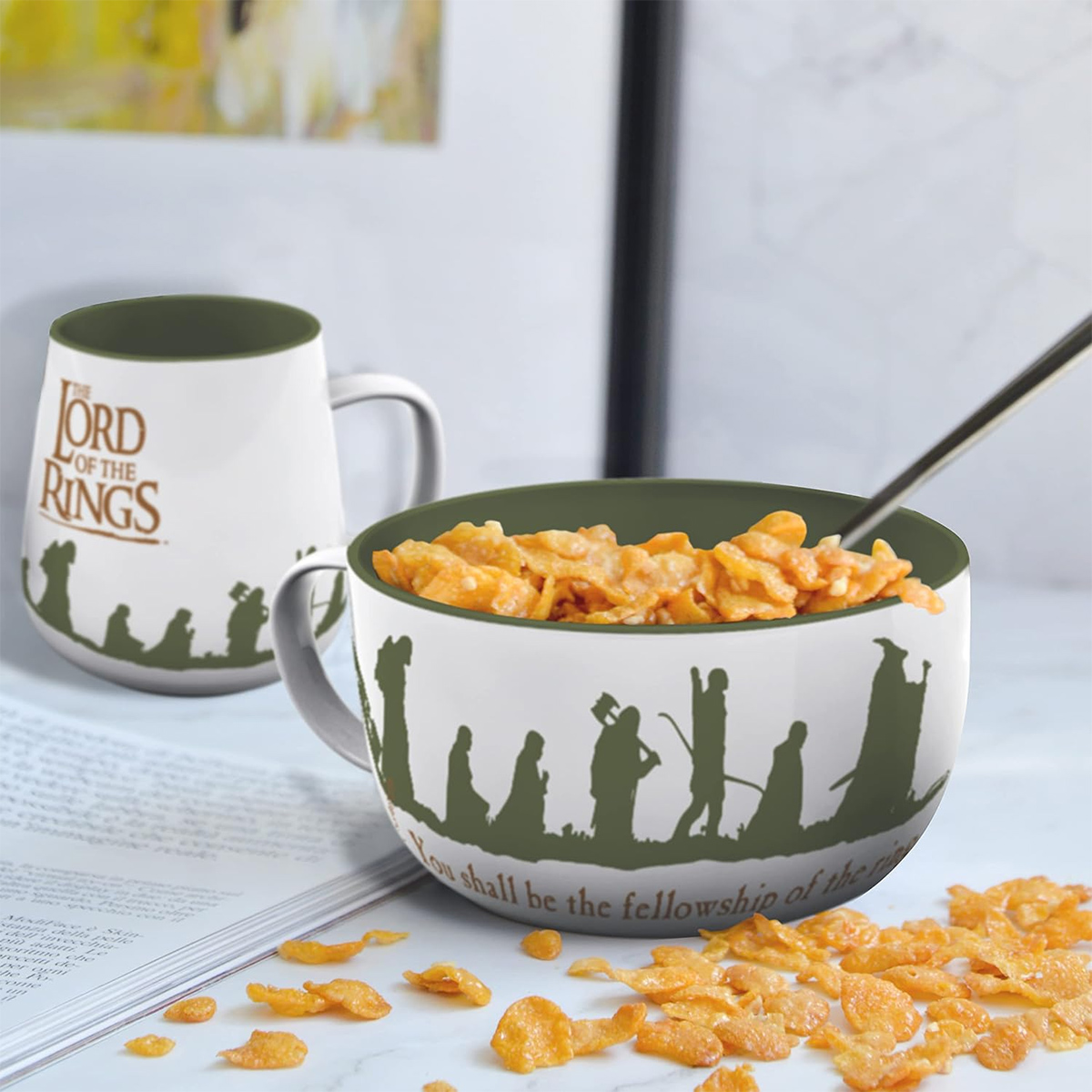 Conjunto de Café da Manhã O Senhor dos Anéis com a Sociedade do Anel
