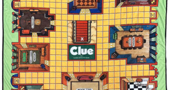 Cobertor de Lance com o Tabuleiro Clássico do Jogo Clue (Detetive)