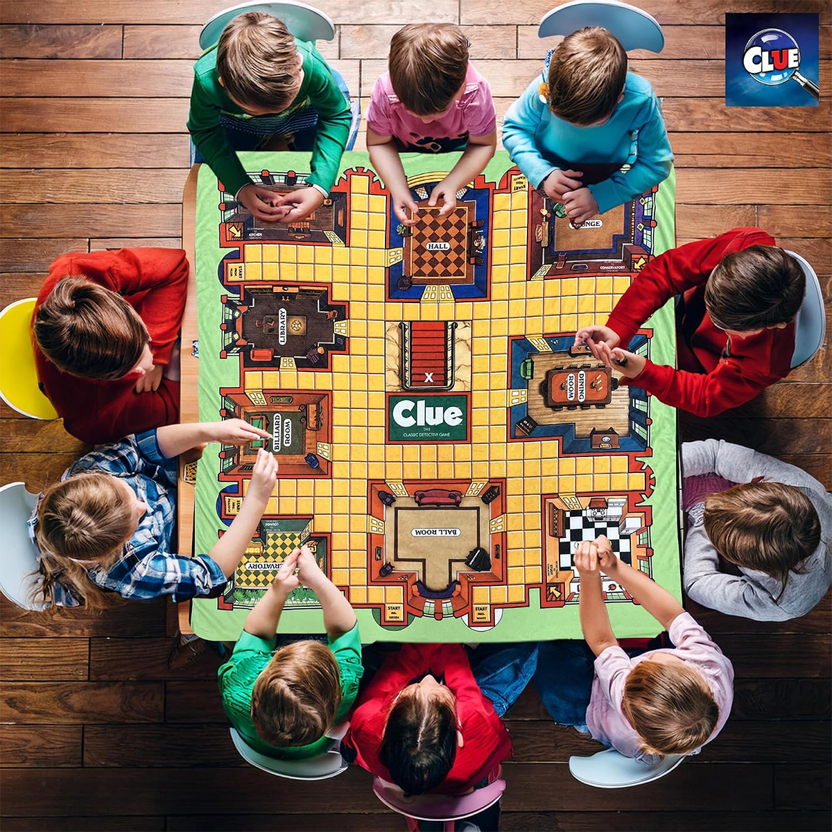 Cobertor de Lance com o Tabuleiro Clássico do Jogo Clue (Detetive)
