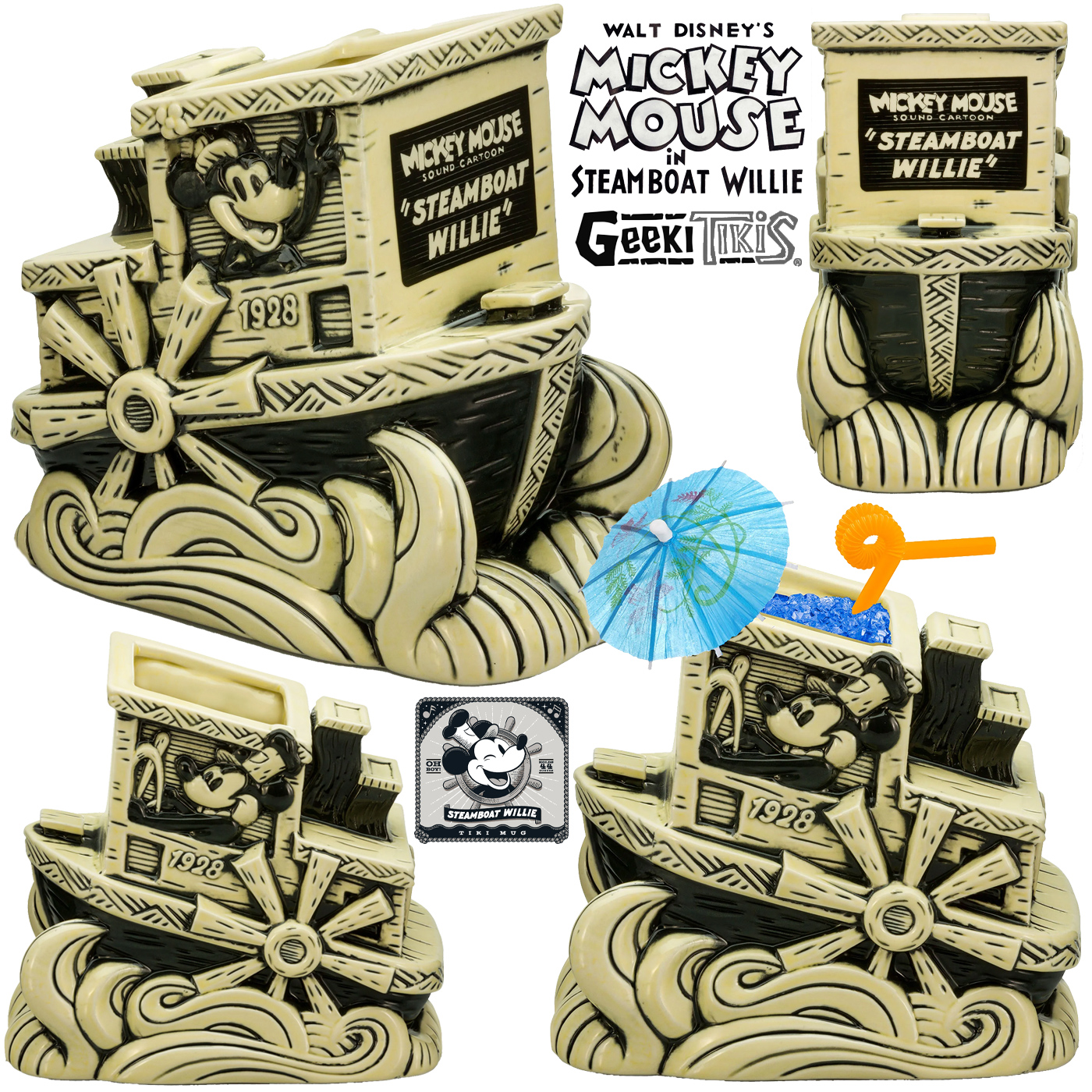 Caneca Geeki Tikis Mickey Steamboat Willie (1928)